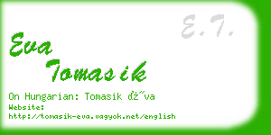 eva tomasik business card